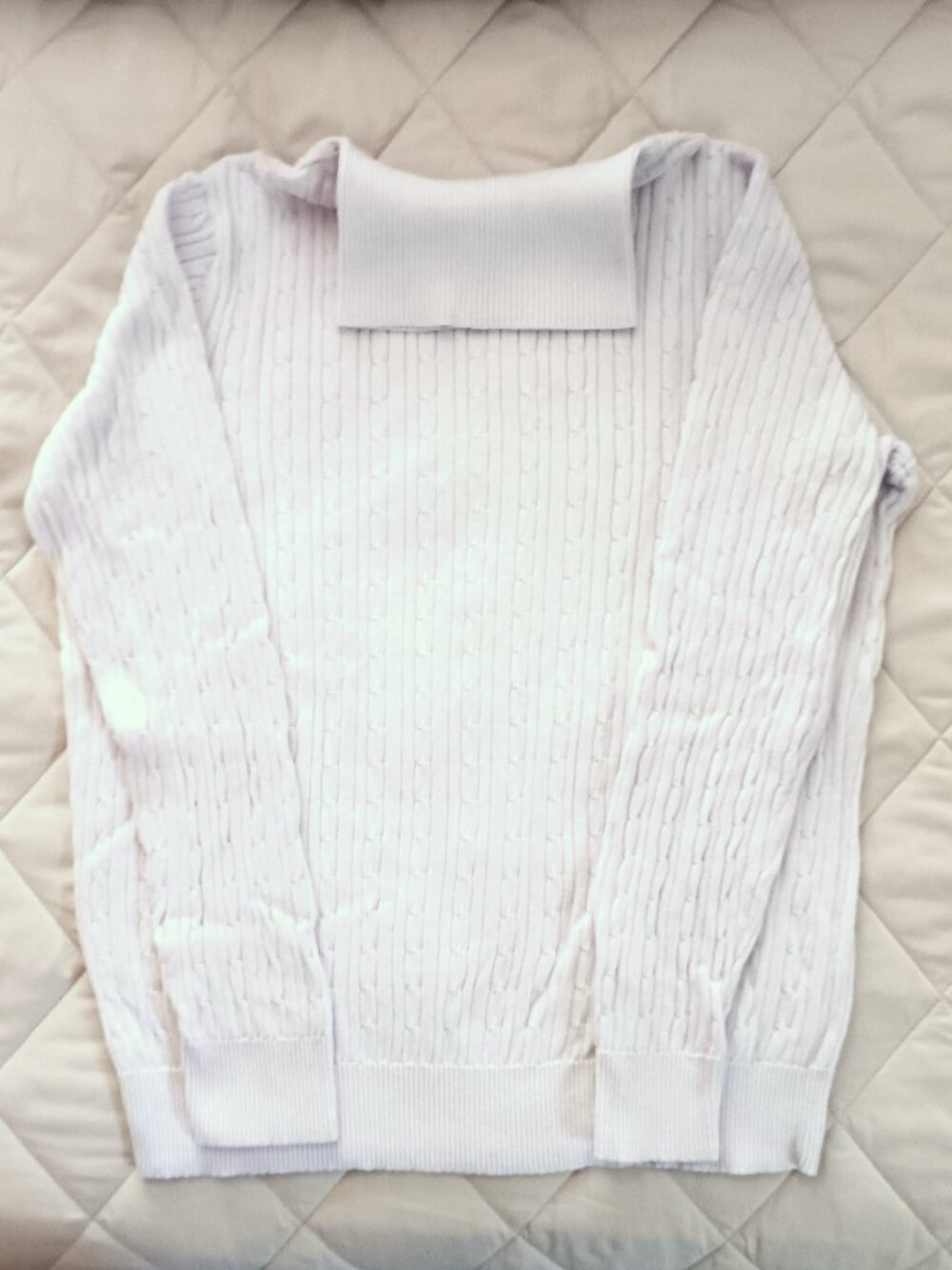 New White Kim Rogers Cable Knit Turtleneck Sweater, size M (NWOT)